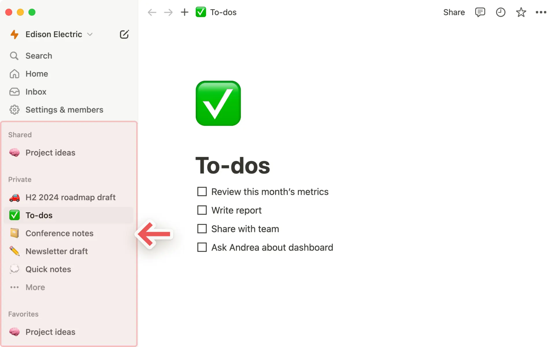 hc: sidebar sections