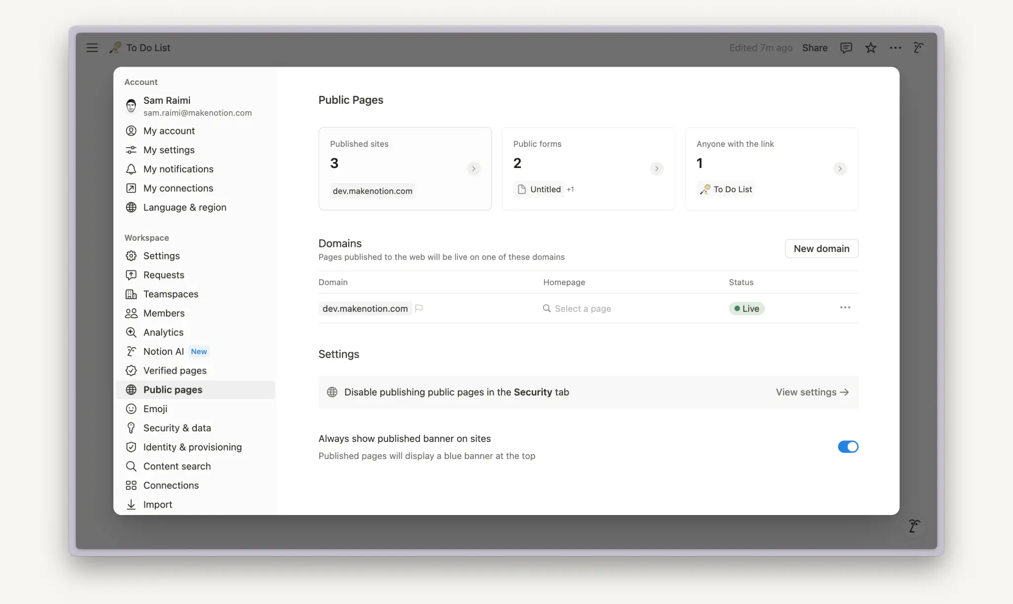 hc: manage your published notion sites