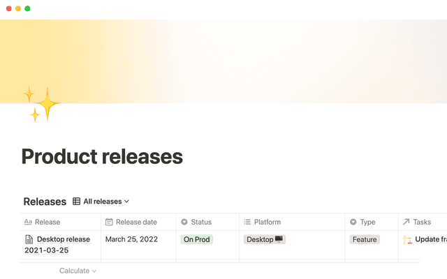Notion’s product releases