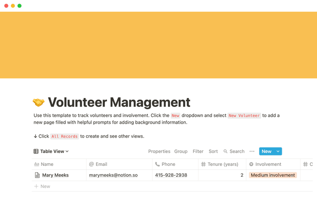 Volunteer management
